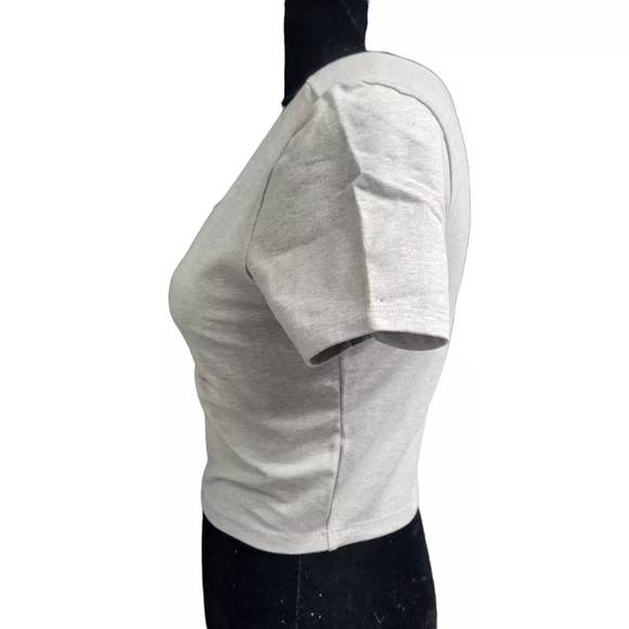 NEW AMERICAN APPAREL women's cropped top in heather gray - Picture 4 of 5